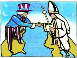 Pope shaking hands with Uncle Sam (9K)